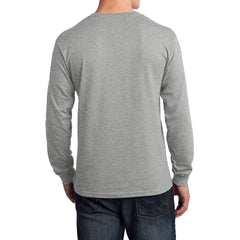 Men's Long Sleeve Core Cotton Tee - Athletic Heather - Back