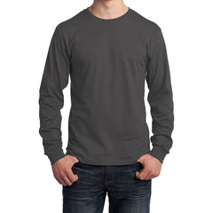 Men's Long Sleeve Core Cotton Tee - Charcoal - Front