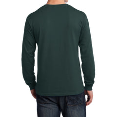 Men's Long Sleeve Core Cotton Tee - Dark Green - Back