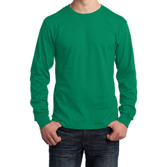 Men's Long Sleeve Core Cotton Tee - Kelly - Front