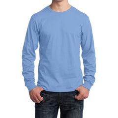Men's Long Sleeve Core Cotton Tee - Light Blue - Front