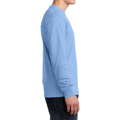Men's Long Sleeve Core Cotton Tee - Light Blue - Side