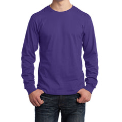 Men's Long Sleeve Core Cotton Tee - Purple - Front