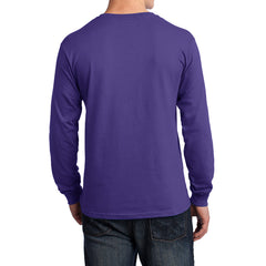 Men's Long Sleeve Core Cotton Tee - Purple - Back