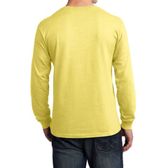 Men's Long Sleeve Core Cotton Tee - Yellow - Back