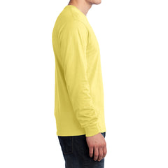 Men's Long Sleeve Core Cotton Tee - Yellow - Side
