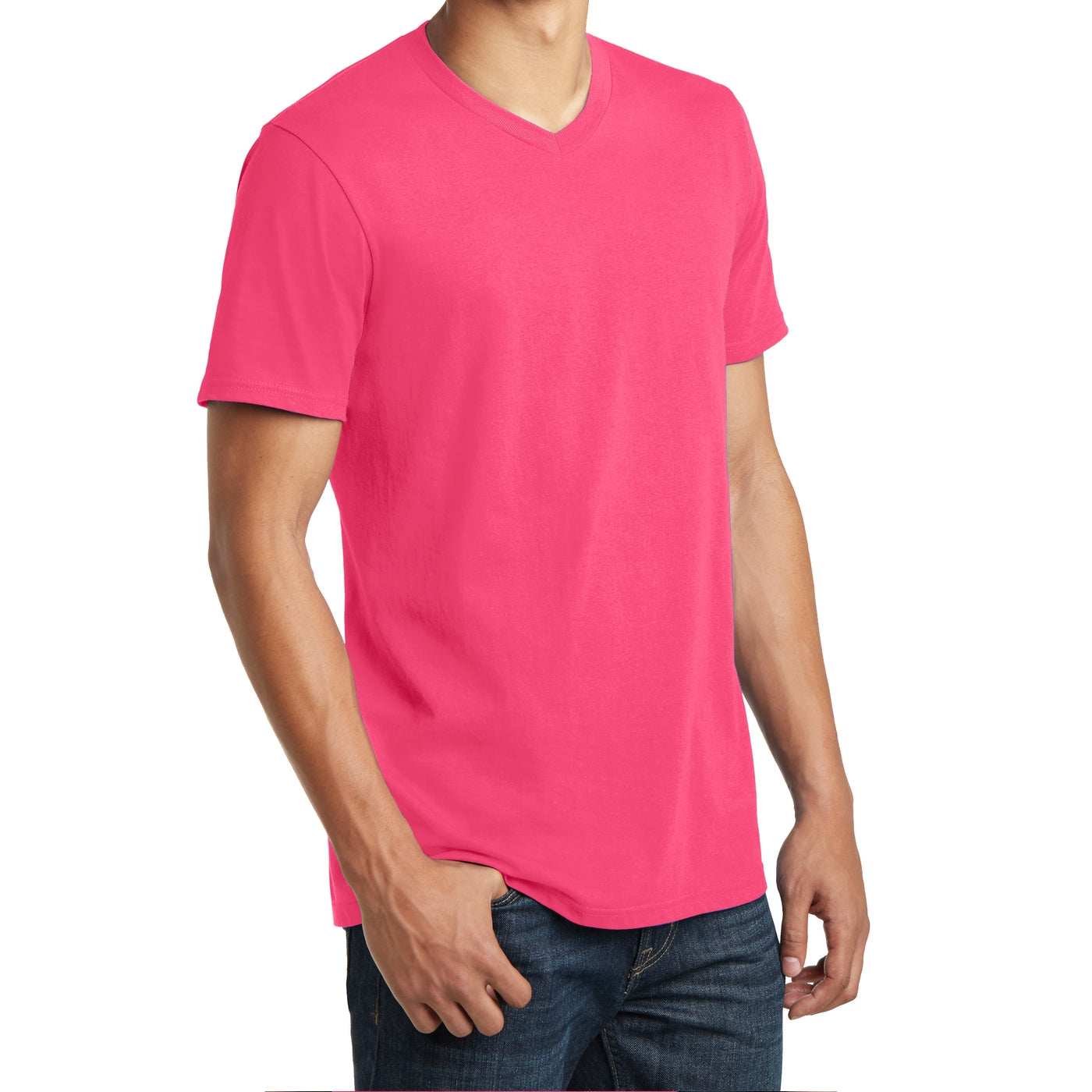 Men's Young The Concert Tee V-Neck - Neon Pink
