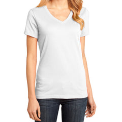 Ladies Perfect Weight V-Neck Tee - Bright White - Front