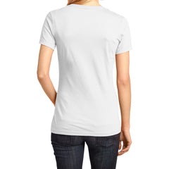 Ladies Perfect Weight V-Neck Tee - Bright White - Back