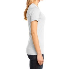 Ladies Perfect Weight V-Neck Tee - Bright White - Side