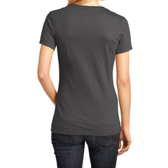 Ladies Perfect Weight V-Neck Tee - Charcoal - Back