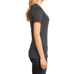 Ladies Perfect Weight V-Neck Tee - Charcoal - Side