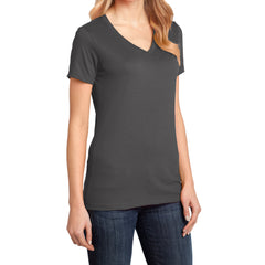 Ladies Perfect Weight V-Neck Tee - Charcoal - Side