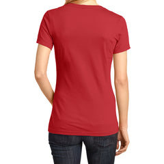 Ladies Perfect Weight V-Neck Tee - Classic Red - Back