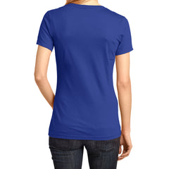 Ladies Perfect Weight V-Neck Tee - Deep Royal - Back