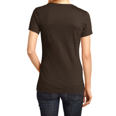 Ladies Perfect Weight V-Neck Tee - Espresso - Back