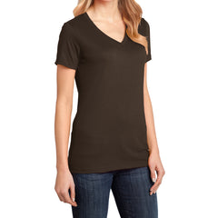 Ladies Perfect Weight V-Neck Tee - Espresso - Side