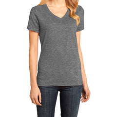 Ladies Perfect Weight V-Neck Tee - Heathered Nickel - Front