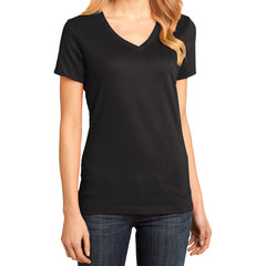 Ladies Perfect Weight V-Neck Tee - Jet Black - Front