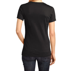 Ladies Perfect Weight V-Neck Tee - Jet Black - Back