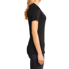 Ladies Perfect Weight V-Neck Tee - Jet Black - Side