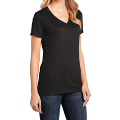 Ladies Perfect Weight V-Neck Tee - Jet Black - Side