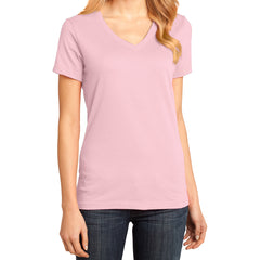 Ladies Perfect Weight V-Neck Tee - Light Pink - Front