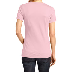 Ladies Perfect Weight V-Neck Tee - Light Pink - Back