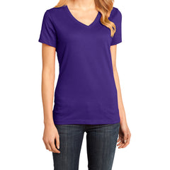 Ladies Perfect Weight V-Neck Tee - Purple - Front