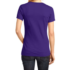Ladies Perfect Weight V-Neck Tee - Purple - Back