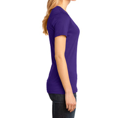 Ladies Perfect Weight V-Neck Tee - Purple - Side