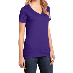 Ladies Perfect Weight V-Neck Tee - Purple - Side