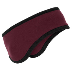 Two-Color Fleece Headband Maroon