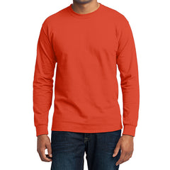 Men's Long Sleeve Core Blend Tee - Orange â€“ Front