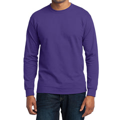Men's Long Sleeve Core Blend Tee - Purple â€“ Front