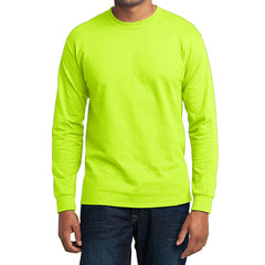 Men's Long Sleeve Core Blend Tee - Safety Green â€“ Front