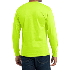Men's Long Sleeve Core Blend Tee - Safety Green â€“ Back