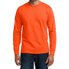 Men's Long Sleeve Core Blend Tee - Safety Orange â€“ Front