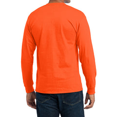 Men's Long Sleeve Core Blend Tee - Safety Orange â€“ Back