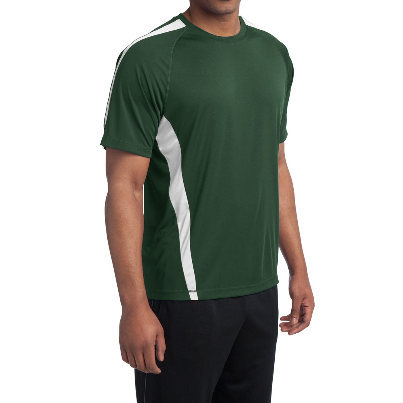 Men's Colorblock PosiCharge Competitor Tee - Forest Green/ White