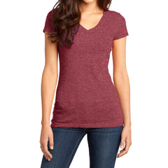 Women's Juniors Very Important Tee V-Neck - Heathered Red