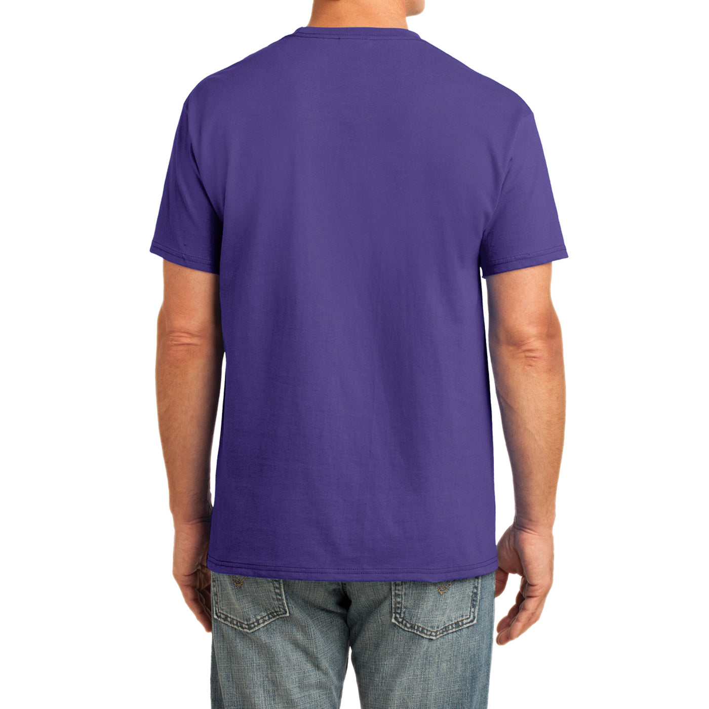 Men's Core Cotton Pocket Tee - Purple - Back