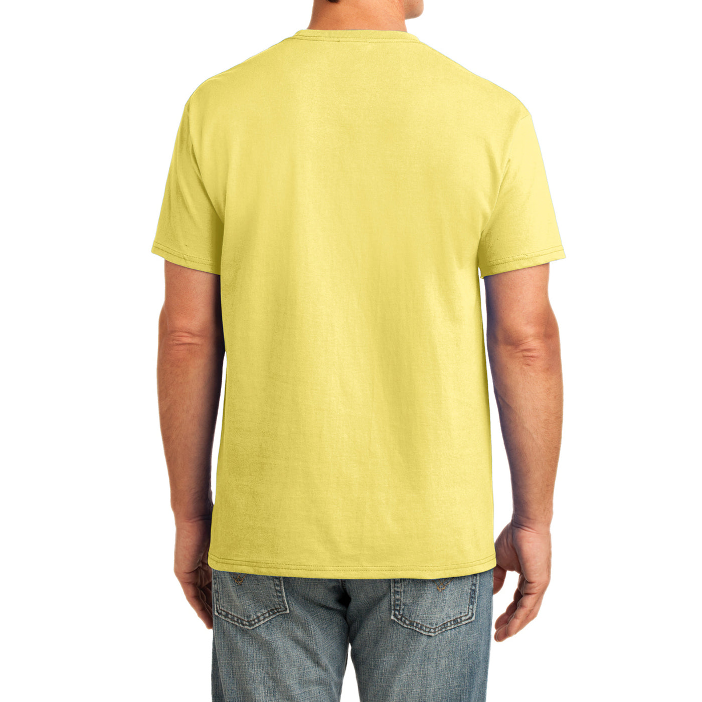 Men's Core Cotton Pocket Tee - Yellow - Back