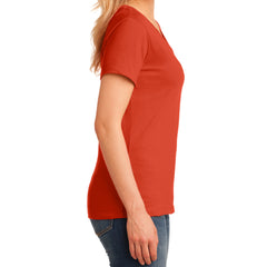 Women's Core Cotton V-Neck Tee - Orange - Side