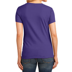 Women's Core Cotton V-Neck Tee - Purple - Back