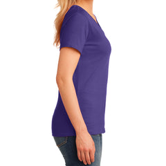 Women's Core Cotton V-Neck Tee - Purple - Side