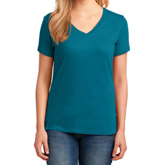 Women's Core Cotton V-Neck Tee - Teal - Front