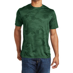 Moisture Wicking CamoHex Tee Shirt Forest Green Front
