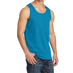 Men's Core Cotton Tank Top - Neon Blue - Side