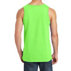Men's Core Cotton Tank Top - Neon Green - Back